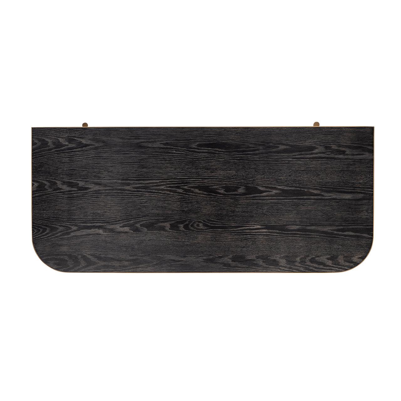 Classio 2 Drawer Desk in Leather with Brushed Gold Frame by Richmond Interiors - Maison Rêves UK