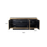 Collada 3 Door Gold Sideboard with Black Base by Richmond Interiors - Maison Rêves UK
