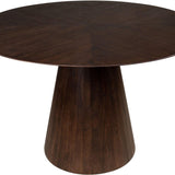 Congo Dark Brown Wood Circular Dining Table Ø120 - Maison Rêves UK