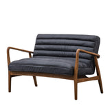 Cruzo 2 Seater Sofa Antique Ebony with Wooden Legs - Maison Rêves UK