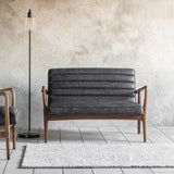 Cruzo 2 Seater Sofa Antique Ebony with Wooden Legs - Maison Rêves UK