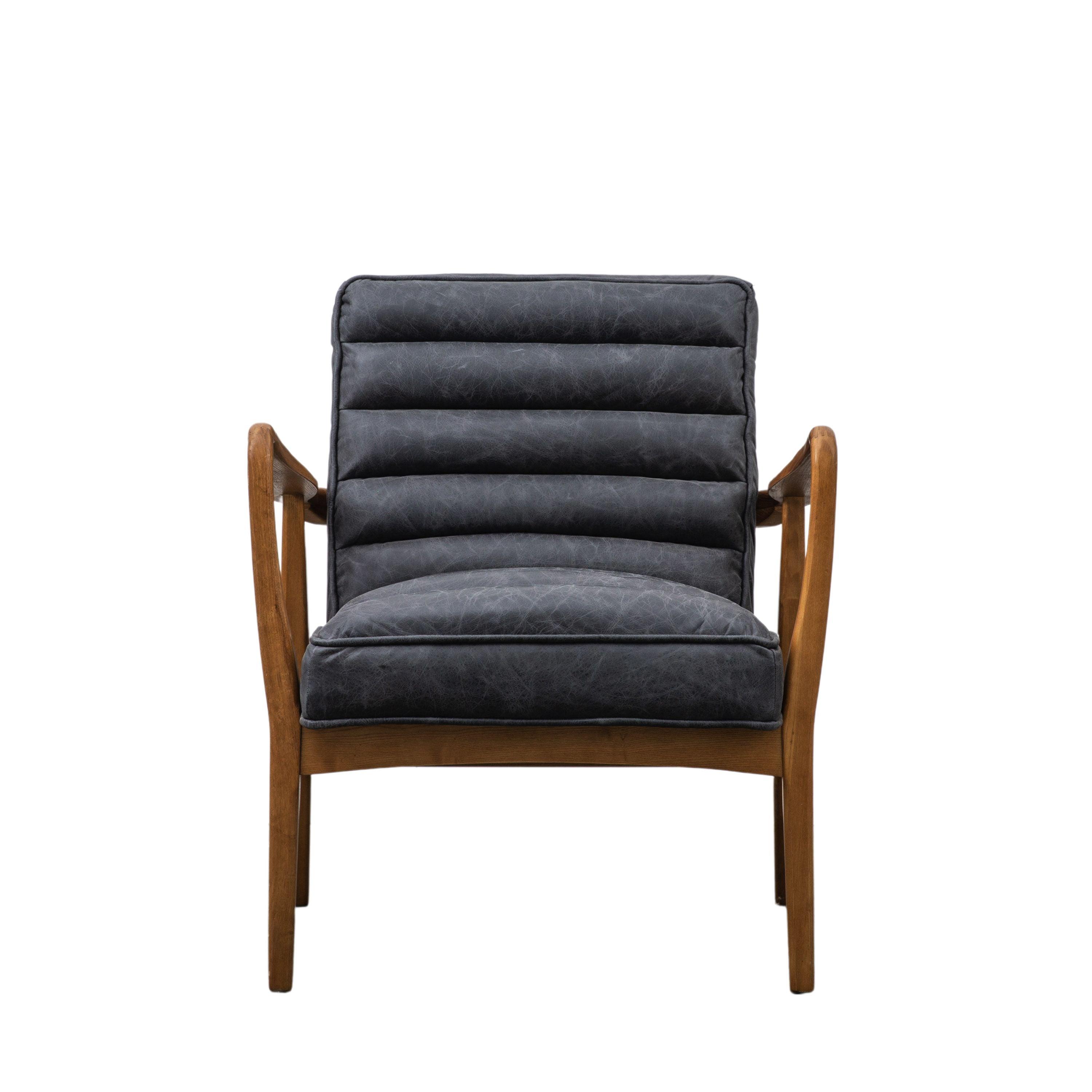 Cruzo Armchair Antique Ebony with Oak Wood Frame - Maison Rêves UK