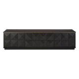 Diamond Rubberwood Media Unit with Gold Accent - Maison Rêves UK