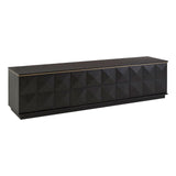 Diamond Rubberwood Media Unit with Gold Accent - Maison Rêves UK