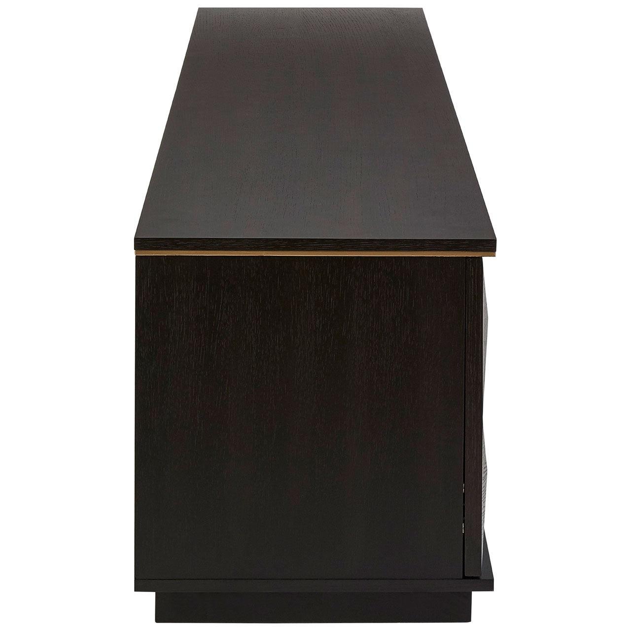 Diamond Rubberwood Media Unit with Gold Accent - Maison Rêves UK