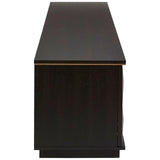 Diamond Rubberwood Media Unit with Gold Accent - Maison Rêves UK