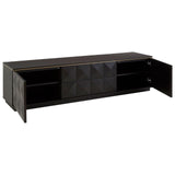 Diamond Rubberwood Media Unit with Gold Accent - Maison Rêves UK