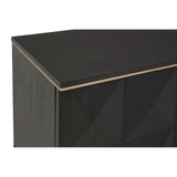 Diamond Rubberwood Media Unit with Gold Accent - Maison Rêves UK