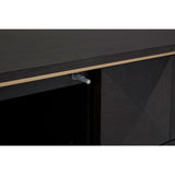 Diamond Rubberwood Media Unit with Gold Accent - Maison Rêves UK