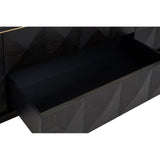 Diamond Rubberwood Media Unit with Gold Accent - Maison Rêves UK