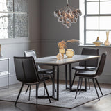 Everglade White Marble Top Dining Table with Black Iron Base - Maison Rêves UK