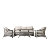 Evesmith Country Outdoor Sofa Dining/Tea Set Stone - Maison Rêves UK