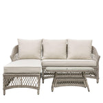 Evesmith Wicker Chaise Set Stone - Maison Rêves UK