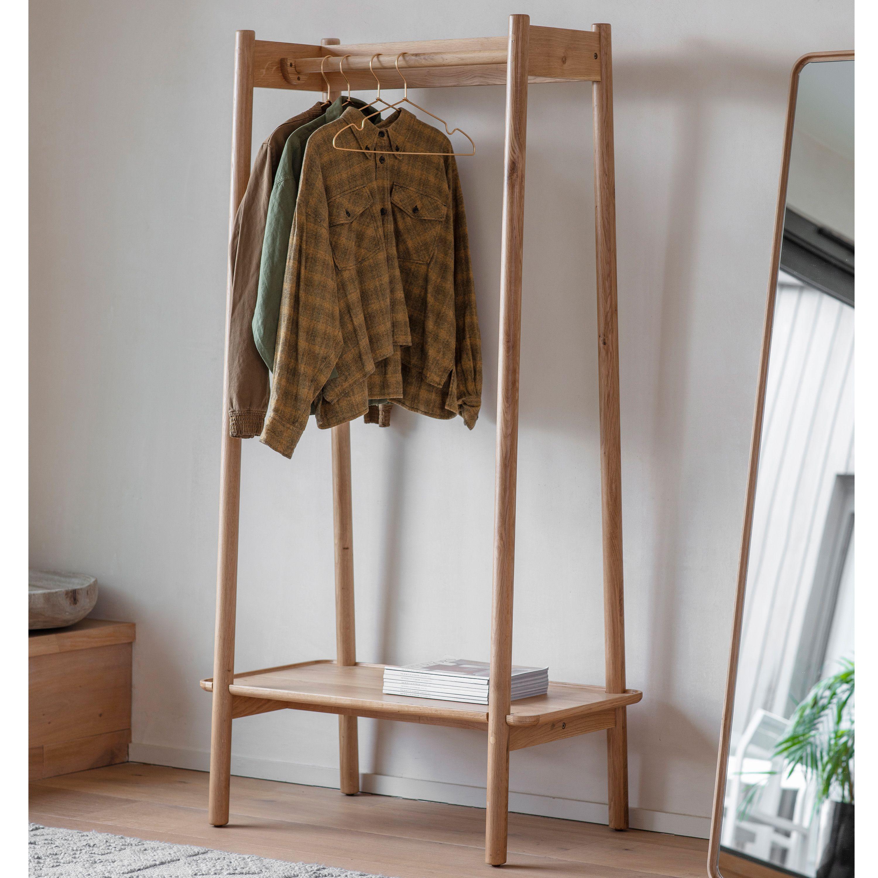 Fernhaven Solid Oak Open Wardrobe - Maison Rêves UK