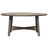 Fernhaven Solid Oak Round Coffee Table Grey - Maison Rêves UK