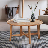 Fernhaven Solid Oak Round Coffee Table - Maison Rêves UK