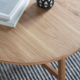Fernhaven Solid Oak Round Coffee Table - Maison Rêves UK