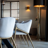 Gwen Velvet Dining Chair with Brushed Gold Legs by Richmond Interiors - Maison Rêves UK