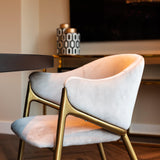Gwen Velvet Dining Chair with Brushed Gold Legs by Richmond Interiors - Maison Rêves UK