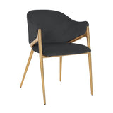 Gwen Velvet Dining Chair with Brushed Gold Legs by Richmond Interiors - Maison Rêves UK