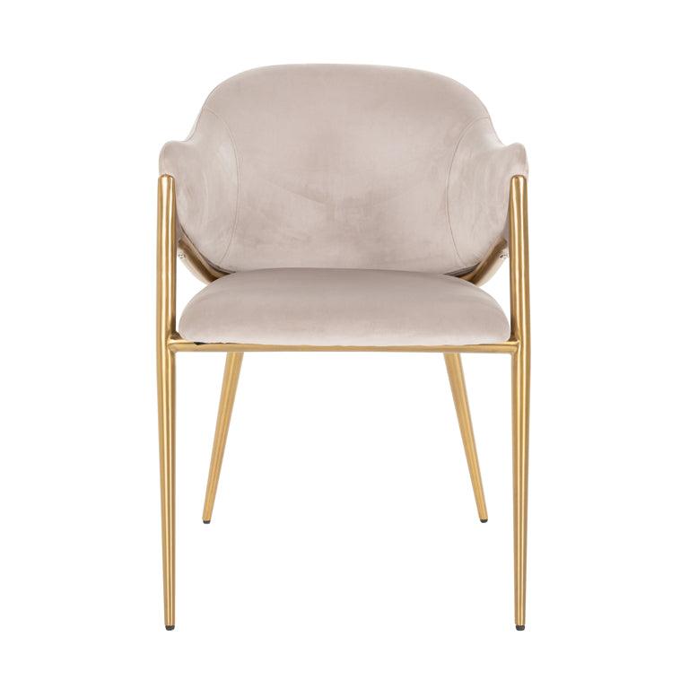 Gwen Velvet Dining Chair with Brushed Gold Legs by Richmond Interiors - Maison Rêves UK
