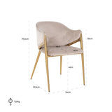 Gwen Velvet Dining Chair with Brushed Gold Legs by Richmond Interiors - Maison Rêves UK