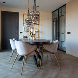 Gwen Velvet Dining Chair with Brushed Gold Legs by Richmond Interiors - Maison Rêves UK