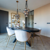 Gwen Velvet Dining Chair with Brushed Gold Legs by Richmond Interiors - Maison Rêves UK