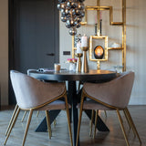 Gwen Velvet Dining Chair with Brushed Gold Legs by Richmond Interiors - Maison Rêves UK