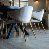 Gwen Velvet Dining Chair with Brushed Gold Legs by Richmond Interiors - Maison Rêves UK
