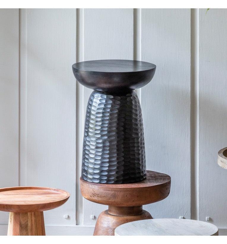 Haven Mango Wood Side Table Black - Maison Rêves UK