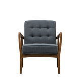 Havenstone Armchair Dark Grey Linen and Solid Oak Frame - Maison Rêves UK