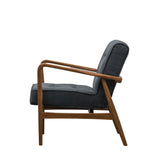 Havenstone Armchair Dark Grey Linen and Solid Oak Frame - Maison Rêves UK