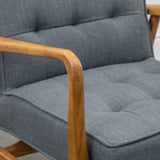 Havenstone Armchair Dark Grey Linen and Solid Oak Frame - Maison Rêves UK