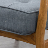 Havenstone Armchair Dark Grey Linen and Solid Oak Frame - Maison Rêves UK