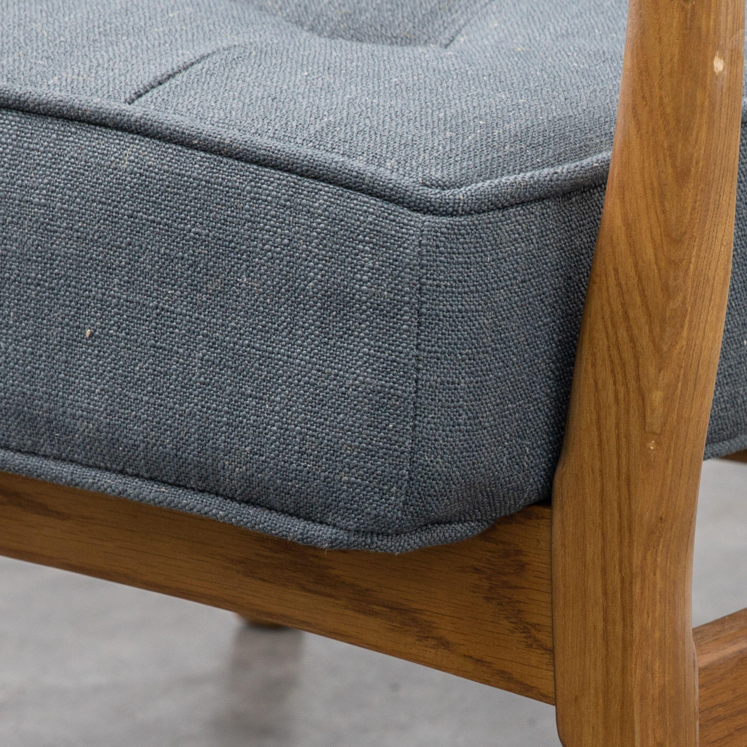 Havenstone Armchair Dark Grey Linen and Solid Oak Frame - Maison Rêves UK