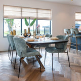Hayley Dark Coffee Oak Dining Table with Chevron Top by Richmond Interiors - Maison Rêves UK