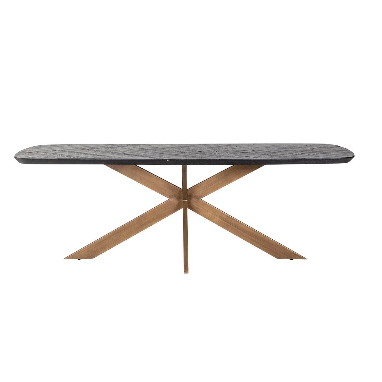 Hayley Dark Coffee Oak Dining Table with Chevron Top by Richmond Interiors - Maison Rêves UK