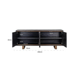 Hunter Black Rustic Oak 4 Door Sideboard with Brushed Gold Base by Richmond Interiors - Maison Rêves UK