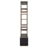 Hunter Brushed Gold Bookcase with Black 2 Door Cabinet by Richmond Interiors - Maison Rêves UK