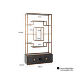 Hunter Brushed Gold Bookcase with Black 2 Door Cabinet by Richmond Interiors - Maison Rêves UK