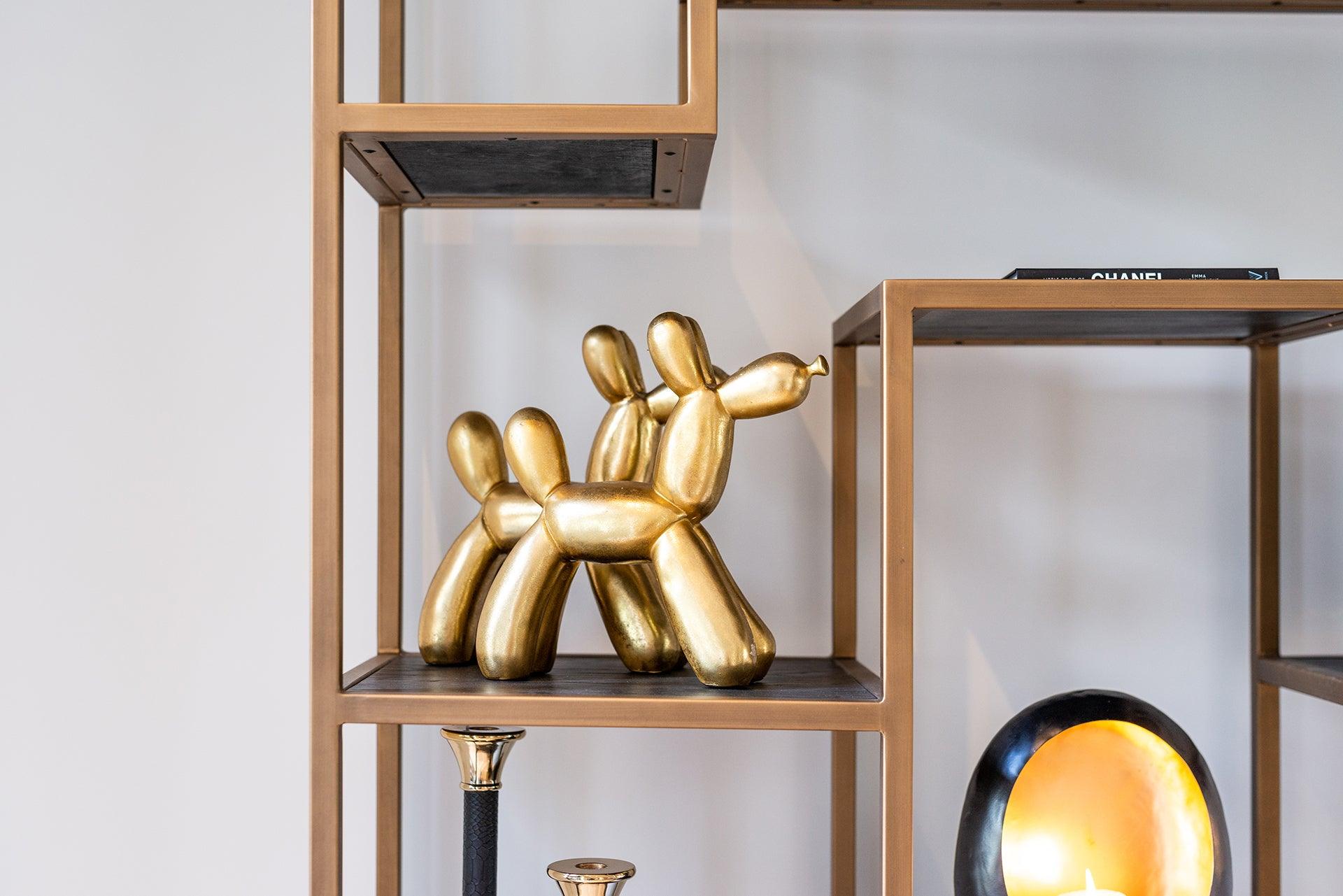 Hunter Brushed Gold Bookcase with Black 2 Door Cabinet by Richmond Interiors - Maison Rêves UK