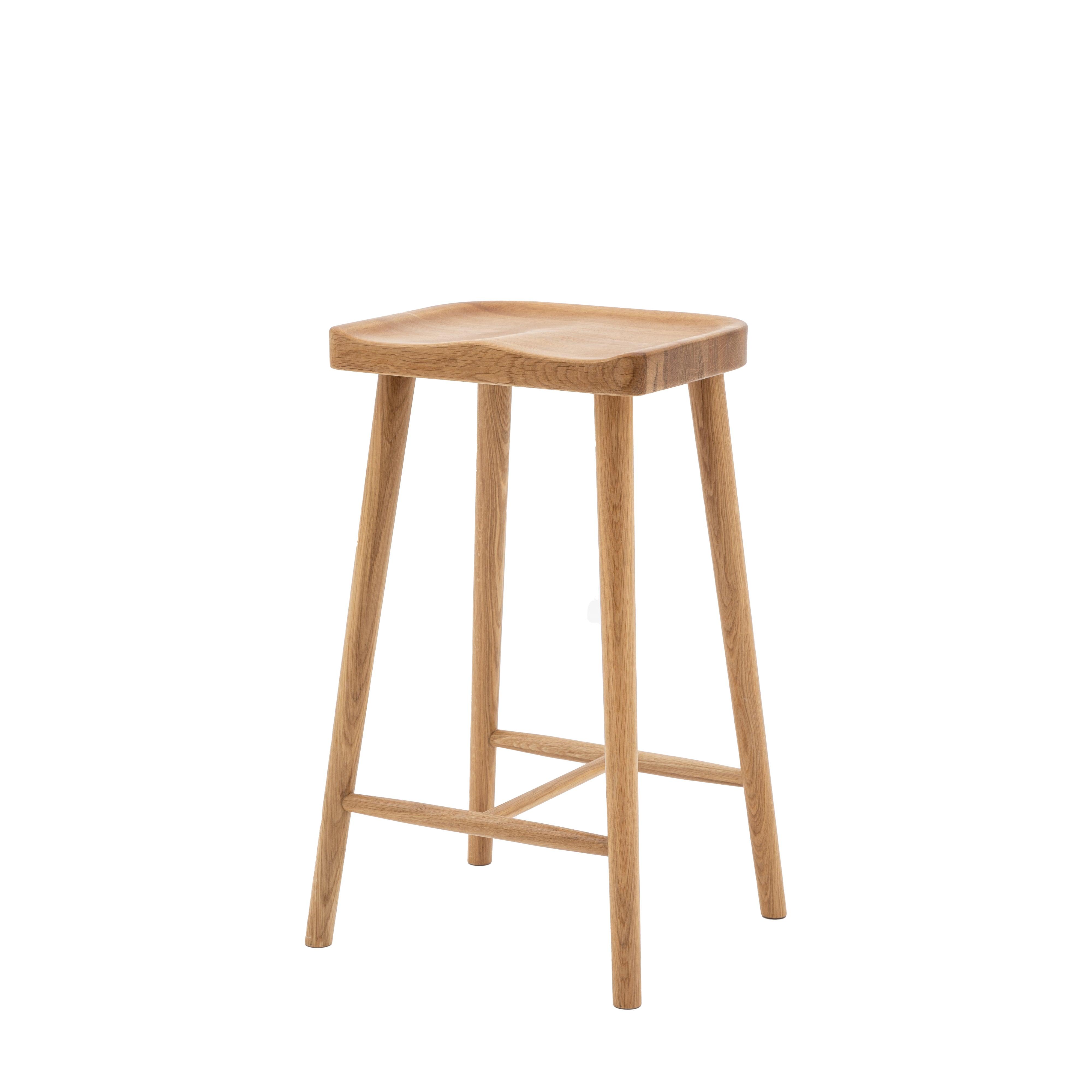 Indigo Bar Stool Natural Matte Lacquer - Maison Rêves UK