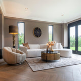 Ironville Circular Gold Coffee Table with Black Marble Top by Richmond Interiors - Maison Rêves UK