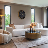 Ironville Circular Gold Coffee Table with Black Marble Top by Richmond Interiors - Maison Rêves UK