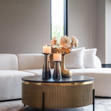 Ironville Circular Gold Coffee Table with Black Marble Top by Richmond Interiors - Maison Rêves UK