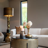 Ironville Circular Gold Coffee Table with Black Marble Top by Richmond Interiors - Maison Rêves UK