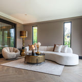 Ironville Circular Gold Coffee Table with Black Marble Top by Richmond Interiors - Maison Rêves UK