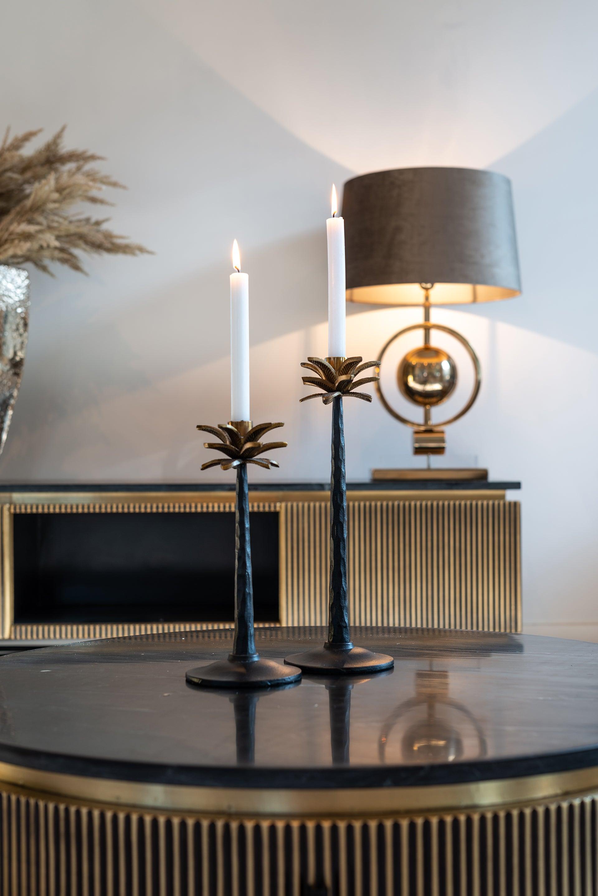Ironville Gold Media Unit with Black Marble Top & Open Compartment by Richmond Interiors - Maison Rêves UK