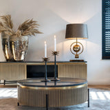 Ironville Gold Media Unit with Black Marble Top & Open Compartment by Richmond Interiors - Maison Rêves UK